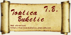 Toplica Bukelić vizit kartica